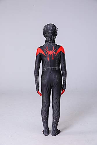 ZHANGXX Traje Spiderman Niño Jumpsuit Carnaval Costume Y Mascara Estampado 3D Traje Impresión Patrón para Halloween Y Fiestas De Cosplay,B-（90——100cm）