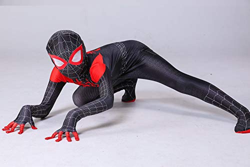 ZHANGXX Traje Spiderman Niño Jumpsuit Carnaval Costume Y Mascara Estampado 3D Traje Impresión Patrón para Halloween Y Fiestas De Cosplay,B-（90——100cm）