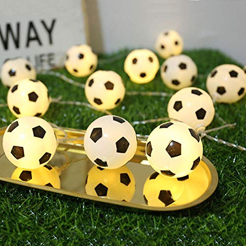 Zholuzl Luces de Cadena de Hadas Los Aficionados al fútbol/Bolas de Cuerdas de luz LED de Fútbol Garland Decoración for Cumpleaños Clubes Inicio Tema de los niños Fiesta de Navidad Brillante