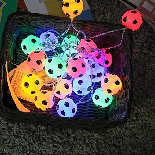 Zholuzl Luces de Cadena de Hadas Los Aficionados al fútbol/Bolas de Cuerdas de luz LED de Fútbol Garland Decoración for Cumpleaños Clubes Inicio Tema de los niños Fiesta de Navidad Brillante