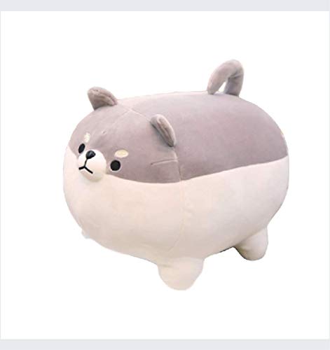 ZHSH Almohada de Felpa para Perro, Suave, rellena de Corgi Chai para niños, Kawaii, Regalo de San Valentín, Gris, 40 cm