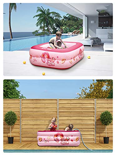 Zhyaj Hinchable Quadrada Bebe Piscina Plastico Piscina De Bolas Desmontables para Jardin Paraíso del Agua Regalos del Día del Niño,Blue c,180 * 130 * 55cm