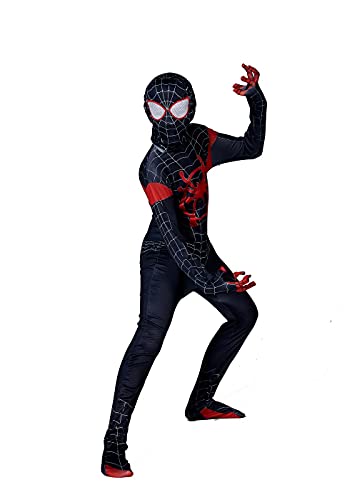 Zi Xi & Zi Qi Disfraz de Capitán América de Superhéroe Unisex Adulto, Miles Morales Halloween Cosplay Spiderman Disfraz, Estilo 3, 80