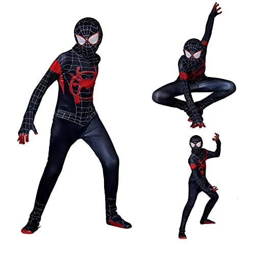 Zi Xi & Zi Qi Disfraz de Capitán América de Superhéroe Unisex Adulto, Miles Morales Halloween Cosplay Spiderman Disfraz, Estilo 3, 80