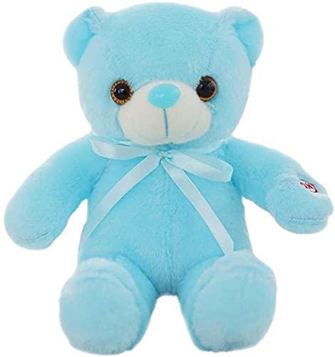 Zinsale Oso de Peluche de 7 Colores Oso cambiante de luz Almohada de Peluche LED Luminoso luz Nocturna para niños durmiendo (Blue)