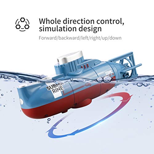 ZIXIXI Mini RC Submarino barco Radio Control Remoto Toy,6 Canales de Control Remoto Barco Juegos de Verano Submarino Juguetes Juguetes Educativos Juguete Regalo para Niños