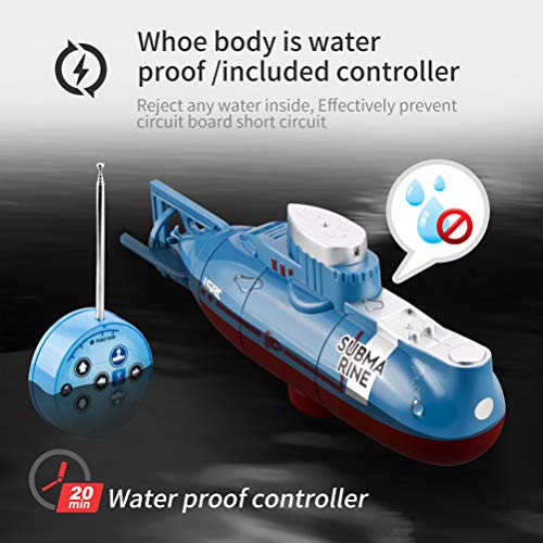 ZIXIXI Mini RC Submarino barco Radio Control Remoto Toy,6 Canales de Control Remoto Barco Juegos de Verano Submarino Juguetes Juguetes Educativos Juguete Regalo para Niños