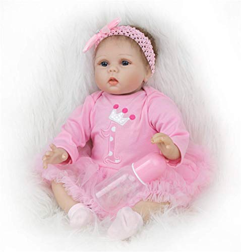 ZIYIUI Bebes Reborn niñas Muñecas Reborn Silicona Reales Recien Nacidos Toddler niño Realista Baby Dolls Girls Ojos Abiertos Baratos Muñecos Reborn Originales Bebe Reborn Verdadero 55 Cm (3)