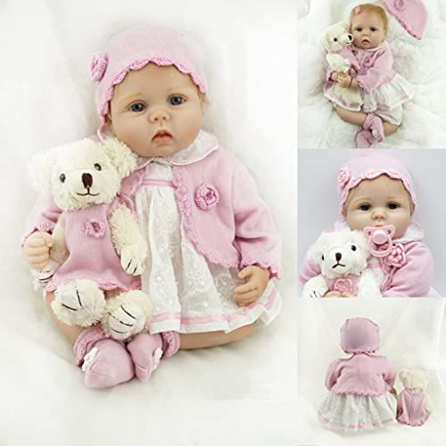 ZIYIUI Realista Muñecas Reborn 55 cm 22 Pulgadas Bebe Reborn Niña Vinilo de Silicona Suave Recién Nacido Reborn Dolls Regalo de Juguete