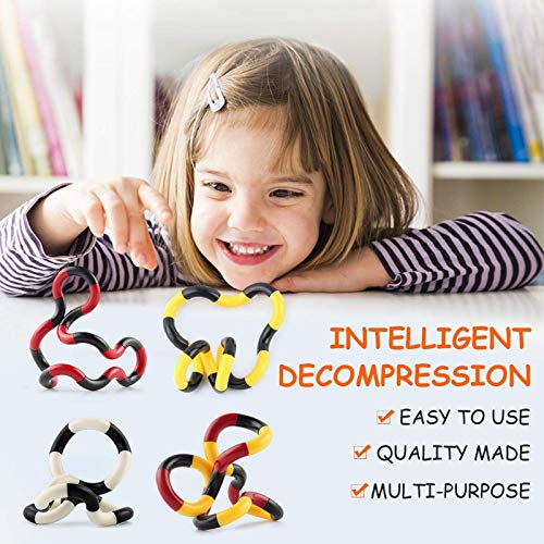 ZIYUMI Stress Relief Feeling Wrap Toy Creative Finger Hand tangles Hand Eye Coordination Toy Fidget Twister Hand Toy for Autism Random (Pack of 4)