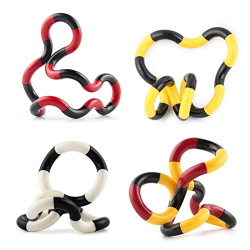 ZIYUMI Stress Relief Feeling Wrap Toy Creative Finger Hand tangles Hand Eye Coordination Toy Fidget Twister Hand Toy for Autism Random (Pack of 4)