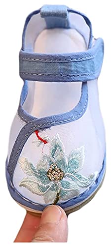 ZKDY Zapatos de bebé Han Ropa China Zapatos de Verano Bebé Hecho A Mano Hecho A Mano Sandalias Niños Zapatos Bordados Fit Zapatos de Agua de bebé (Color : Blue, Size : 13.5cm)