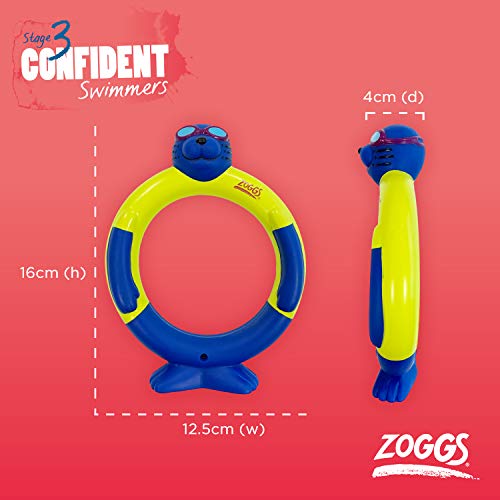 Zoggs Rings Palos Dive Sticks Buceo Juguetes para niños, Bebés Unisex, Rojo/Verde/Amarillo/Púrpura/Azul, 3 Años +