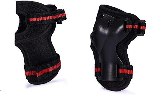 ZONSUSE Juego de Equipos de protección para Adultos, Rodilleras para Adultos 6 Juegos de Accesorios de Bicicleta Protectores Patines de Ruedas Patinaje sobre Bicicletas (Negro Rojo, L)