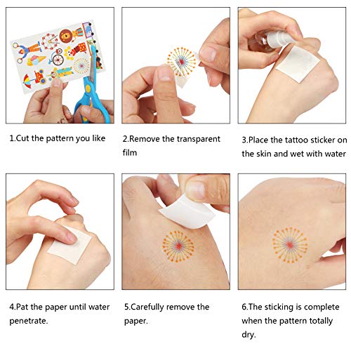 ZoomSky Circo Tatuajes Pegatinas 20pcs Etiqueta engomada del Payaso Dibujos Animados para niños Infantiles Fiesta de cumpleaños Regalo Carnaval Baby Shower favores Regalos Colorido