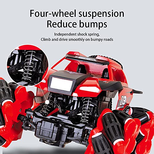 Zpzzy Lateral Drift Stunt RC Rally Car Watch Control Remoto con luz Todo Terreno RC Car 360 ° Vehículo de Escalada en Roca Mecanum Wheel Racing Car para 30 Minutos de Juego Regalo de cumpleaños