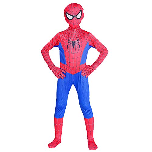 ZUOZHE Niños Adulto Superhéroe Spiderman Ropa Cosplay Halloween Navidad Celebracion Traje Fiesta De Baile Medias Siamesas Spider-Man Anime Disfraz,B-(135~145cm)