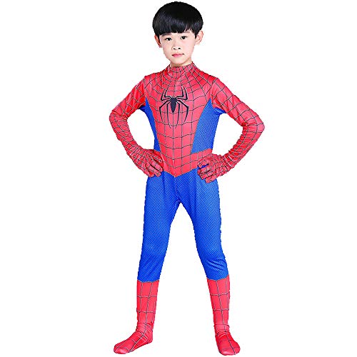 ZUOZHE Niños Adulto Superhéroe Spiderman Ropa Cosplay Halloween Navidad Celebracion Traje Fiesta De Baile Medias Siamesas Spider-Man Anime Disfraz,B-(135~145cm)