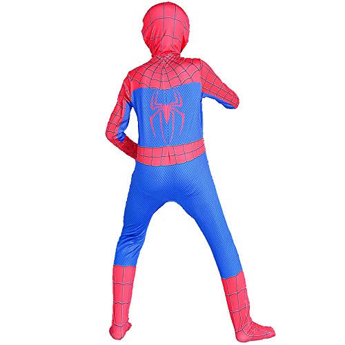 ZUOZHE Niños Adulto Superhéroe Spiderman Ropa Cosplay Halloween Navidad Celebracion Traje Fiesta De Baile Medias Siamesas Spider-Man Anime Disfraz,B-(135~145cm)