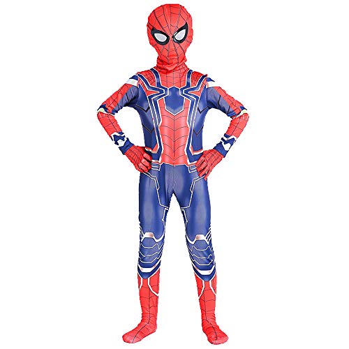 ZUOZHE Niños Adulto Superhéroe Spiderman Ropa Cosplay Halloween Navidad Celebracion Traje Fiesta De Baile Medias Siamesas Spider-Man Anime Disfraz,C-(115~125cm)