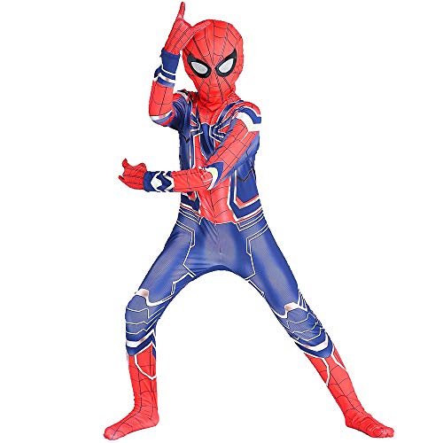 ZUOZHE Niños Adulto Superhéroe Spiderman Ropa Cosplay Halloween Navidad Celebracion Traje Fiesta De Baile Medias Siamesas Spider-Man Anime Disfraz,C-(115~125cm)