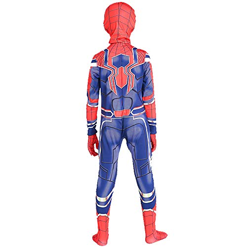 ZUOZHE Niños Adulto Superhéroe Spiderman Ropa Cosplay Halloween Navidad Celebracion Traje Fiesta De Baile Medias Siamesas Spider-Man Anime Disfraz,C-(115~125cm)