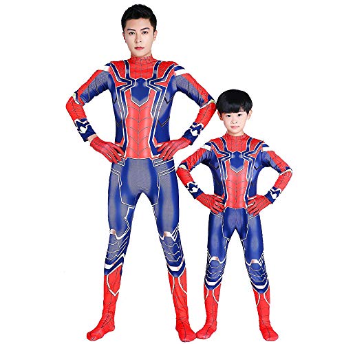 ZUOZHE Niños Adulto Superhéroe Spiderman Ropa Cosplay Halloween Navidad Celebracion Traje Fiesta De Baile Medias Siamesas Spider-Man Anime Disfraz,C-(115~125cm)