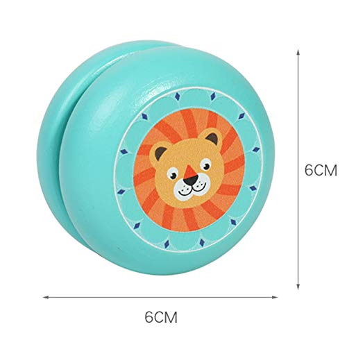 Zuzer Yoyo de Madera,6PCS Yo-yo Profesional Yoyos Juguetes de Madera para Niños,Niños Cute Cartoon Animal Yo-Yo Kindergarten Puzzle Classic Nostálgico Juguetes