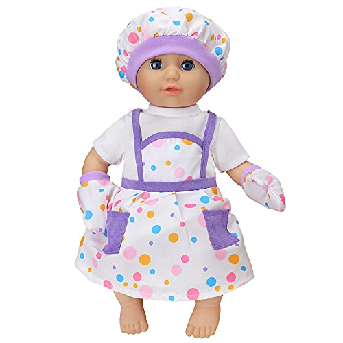 ZWOOS Ropa de Muñeca Bebé para New Born Baby Doll, Disfraz de Chef con Sombrero y Guantes para Muñecas 35-43 cm