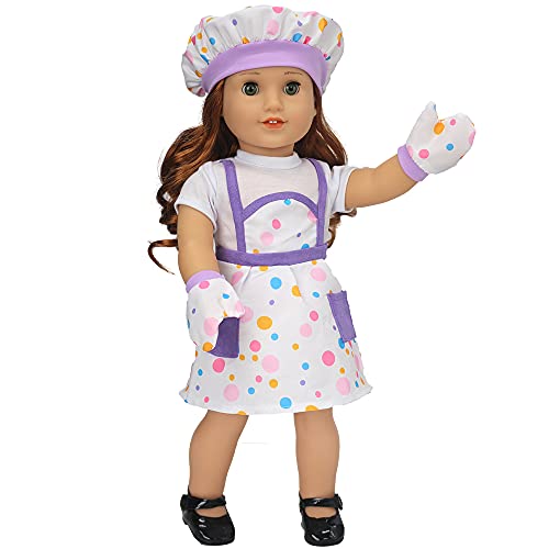 ZWOOS Ropa de Muñeca Bebé para New Born Baby Doll, Disfraz de Chef con Sombrero y Guantes para Muñecas 35-43 cm