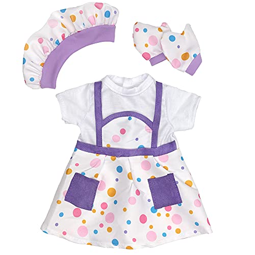 ZWOOS Ropa de Muñeca Bebé para New Born Baby Doll, Disfraz de Chef con Sombrero y Guantes para Muñecas 35-43 cm