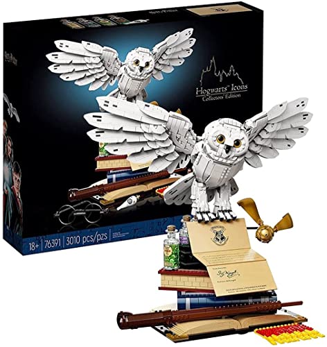 ZXCVBN Harry Potter Hedwig Owl Building Blocks Compatibles con Lego 76391,3010 Piezas,Harry Potter Hogwarts Icons Edición Coleccionista Rompecabezas Ensamblaje JuguetesConstrucción Hedwig