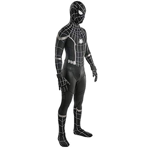 ZXDFG Disfraz Spiderman Adulto Negro,Superhéroe Spiderman Disfraces Homecoming Halloween Navidad Traje Spiderman Adulto Cosplay Suit,Máscara y Disfraz Independientes,Spandex/Lycra