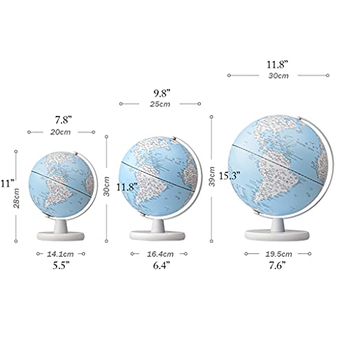 ZYLI Globos Terráqueos En Niños Lámpara De Globo Mundial del Mundo con Soporte Azul Globo para Niños Lámpara De Globo Globo Geográfico con Luz LED Iluminada Globos Terráqueos Decorativos