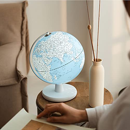 ZYLI Globos Terráqueos En Niños Lámpara De Globo Mundial del Mundo con Soporte Azul Globo para Niños Lámpara De Globo Globo Geográfico con Luz LED Iluminada Globos Terráqueos Decorativos