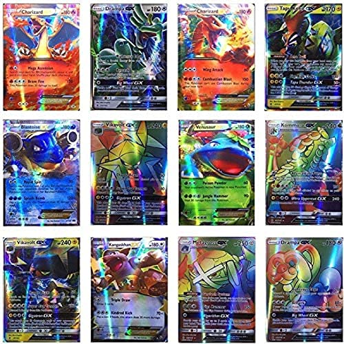 ZYXM 100 cartas – No Duplication Ultra Rare TCG Style Card Holo EX Full Art : 20 GX + 20 Mega + 59 EX Arts + 1 Energy (azul)