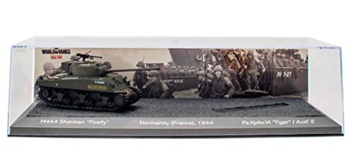 - Lote de 8 Tanques Militares 1:72 Panther + T34 / 76 + Tigre I + Sherman + M26 Pershing + JADTIGER + Type 59 + Bulldog (OT1-8)