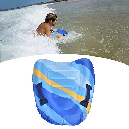 01 Tabla Flotante, Tabla Flotante Inflable portátil de la Piscina de la Playa de Bodyboard para los Adultos de los niños(Rayas Azul Marino)