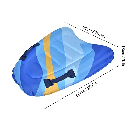 01 Tabla Flotante, Tabla Flotante Inflable portátil de la Piscina de la Playa de Bodyboard para los Adultos de los niños(Rayas Azul Marino)
