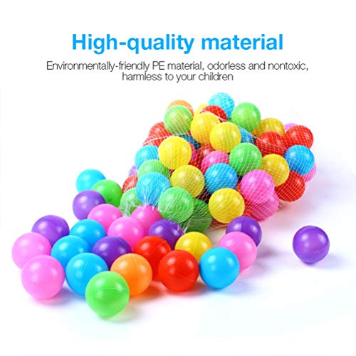 100 Pelotas, Bolas de Colores Bolas de plastico niños Juguetes para bebés natación Pelotas natación para Niños Piscina de Bolas Hinchable Unidades de PVC con Bolsa de Transporte