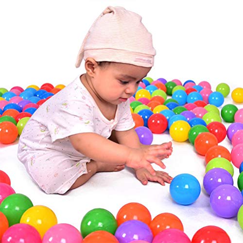 100 Pelotas, Bolas de Colores Bolas de plastico niños Juguetes para bebés natación Pelotas natación para Niños Piscina de Bolas Hinchable Unidades de PVC con Bolsa de Transporte