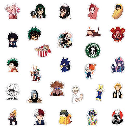 100 Piezas Pegatinas de My Hero Academia,Pegatinas Anime para Adolescentes,Niños,Adultos,Paquete de Pegatinas para Botellas de Agua,Bicicleta,Monopatín,Calcomanía,Equipaje,Portátil,Coches