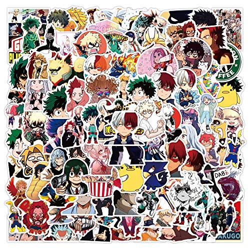 100 Piezas Pegatinas de My Hero Academia,Pegatinas Anime para Adolescentes,Niños,Adultos,Paquete de Pegatinas para Botellas de Agua,Bicicleta,Monopatín,Calcomanía,Equipaje,Portátil,Coches