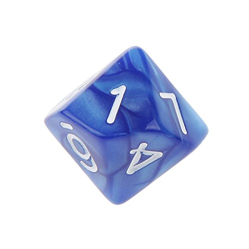 10pcs Juegos de Mesa Dados de Diez Caras 0~9 D & D TRPG - Azul