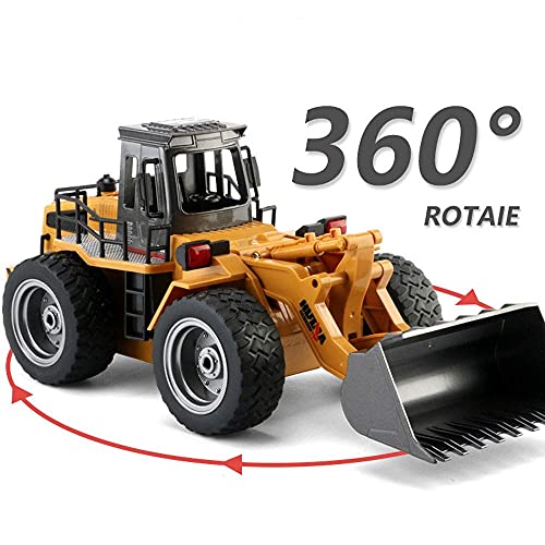 1/14 Scale Model Building Car Toy 2.4G Radio RC Engineering Vehicle The Bucket Can Move Independently Outdoor Transport Excavator 6-Channel RC Vehicle for Boys