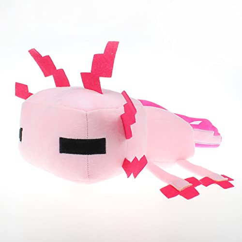 11.8 pulgadas Minecraft Axolotl felpa, juguetes de peluche Axolotl, peluches de Minecraft, muñeca de personajes de abeja, para fanáticos de 3 años y mayores (rosa)