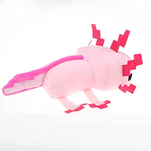 11.8 pulgadas Minecraft Axolotl felpa, juguetes de peluche Axolotl, peluches de Minecraft, muñeca de personajes de abeja, para fanáticos de 3 años y mayores (rosa)