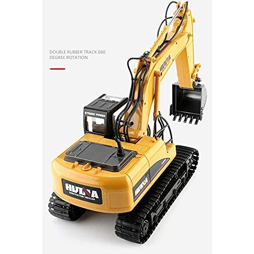 1/18 Scale Model Remote Control Truck 15 Channel RC Engineering Vehicle 660°Rotating RC Excavator Hydraulic Lever Manipulator Lifting RC Construction Truck Gifts for 7-12 Years Old