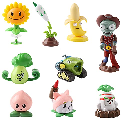 11Pcs / Set Plantas genuino contra los regalos del zombi 2 catapulta juguetes de goma suave animado Figura mesa juego de batallas Modelo muñecas de los niños