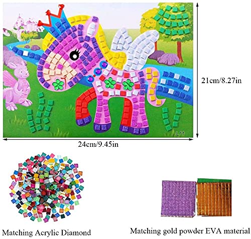 12 paquetes Pegatina de mosaico Glitter Pegatinas Dotty Pegatina Arte para niños Para decorar Pegatinas Mosaic Fotos Arte y manualidades Mosaicos Sticky DIY Kits Hecho A Mano para Niños Maestros